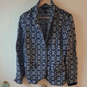 Tommy HILFIGER Black & White Geometric Knit Cardigan M